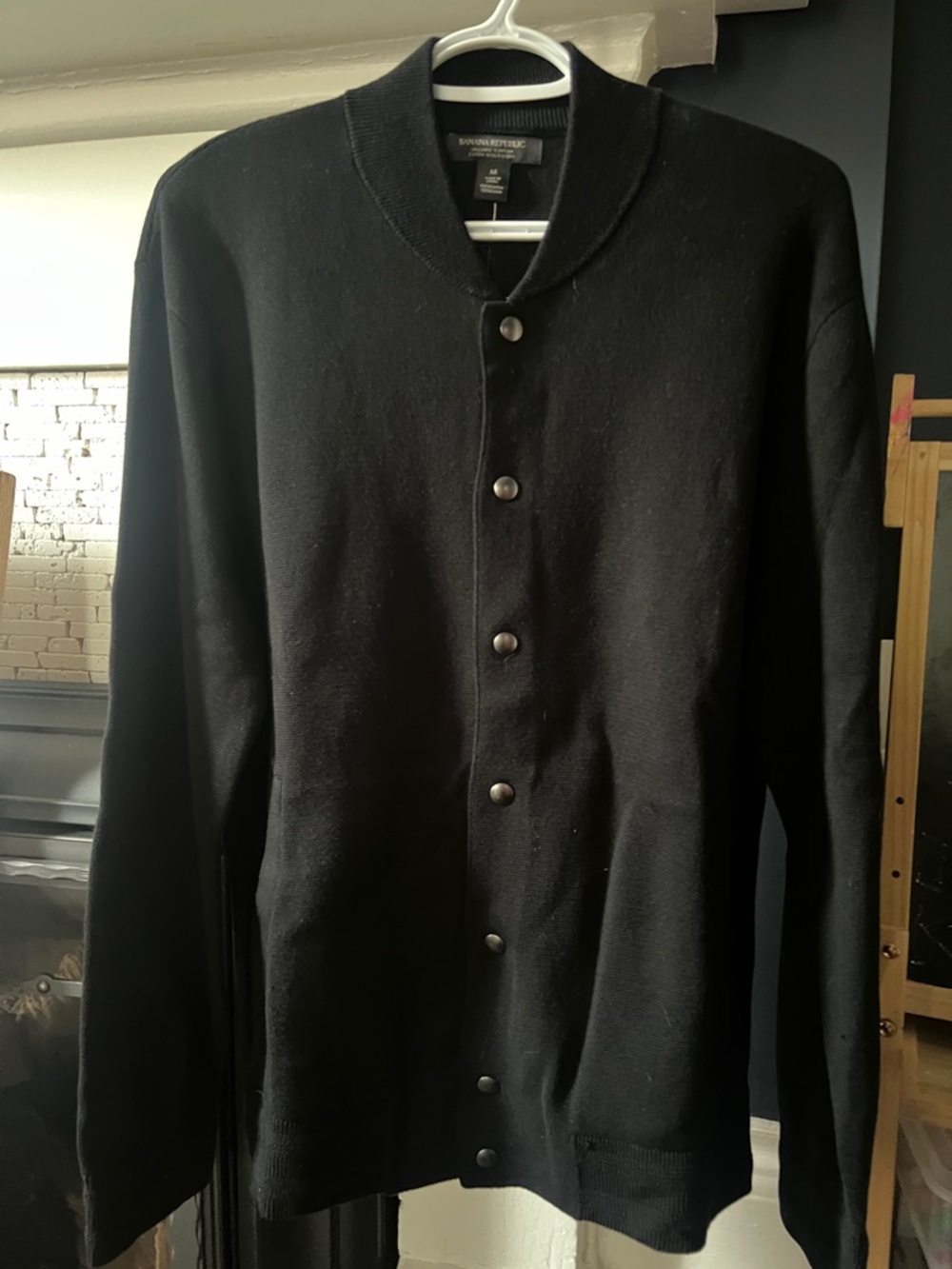 Banana Republic Black Varsity Sweater Jacket